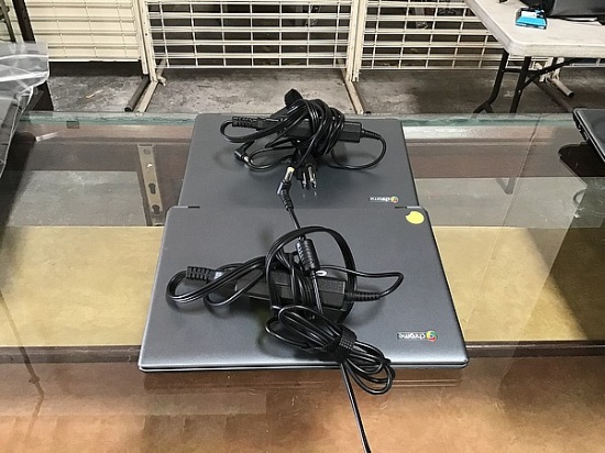 Two acer chrome mini laptop with charger