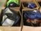 4 boxes of backpacks and clothing