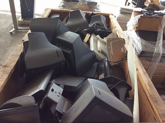 Crate of viewsonic monitors
