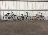 3 bikes, 2 mongoose, no name Bmx, mode 100, road bike