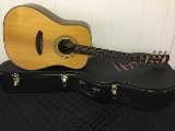 Fender acoustic guitar,model CD 220s ebony nat With hardshell case,has some chips and scratches