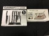 New in box cuisinart classic 7 piece cutlery set and Rowenta steamium DW 9080 steam iron