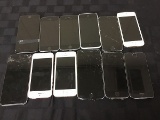 12 various iPhones,some have cracked screens, Possibly locked