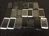 17 various cell phones,Samsung,lg,iphone Some have cracked screens,possibly locked