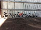 3 bikes, magna, 2 no name Great divide, mtn. Bike, bmx
