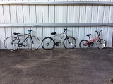 3 bikes, huffy, diamondback, road bike Spectra, outlook, road bike