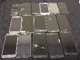 16 cell phones,Samsung and lg,some screens cracked, Possibly locked
