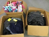 3 boxes clothing and toys