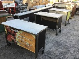 3 STAINLESS STEEL CARTS & 2 COUNTERS
