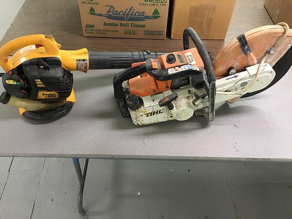 Stihl TS 460 gas powered concrete saw, Poland pro gas powered blower |  Heavy Construction Equipment Light Equipment & Support Tools | Online  Auctions | Proxibid