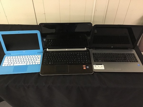 3 hp laptops,pavilion dv6,notebook,stream, No power plugs