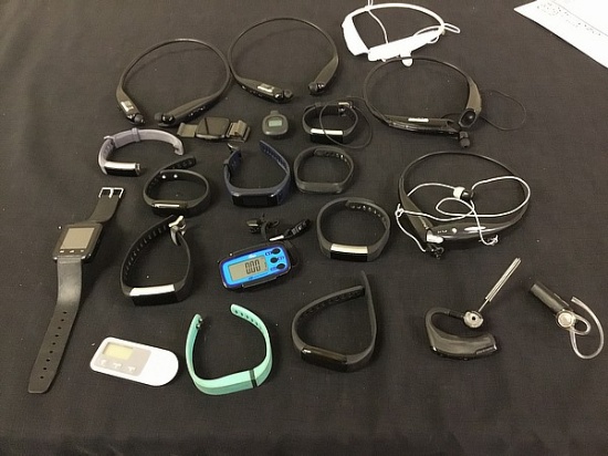 Fitbits,pedometers,Bluetooth ear pieces and headsets
