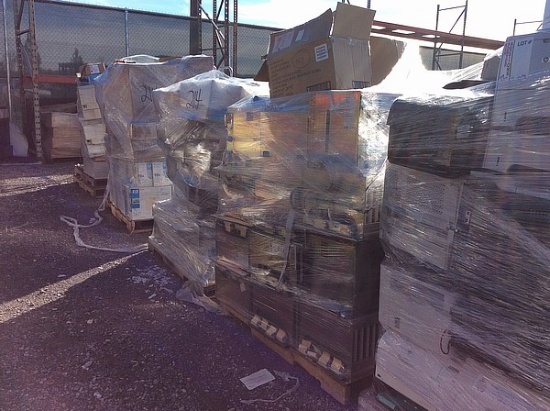 A pallet of computer equipment