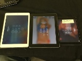 iPad Air A1474, iPad 2 A1395,iPad mini 2 A1489, All 3 are locked, 2 have cracked screens