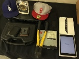 IPad mini 2,WiFi,cellular,model A1490,at setup screen,gun cases,wallets, clock,Bolt cutters,2 hats,d