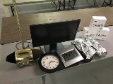 Electric Shoe polisher,2 clocks,dell monitor,clipboard, 2 new expired response escape hooks,3 pairs