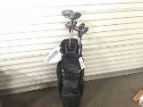 Callaway golf bag with nine golf clubs