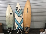 Christenson surfboard, blue/tan sauritch surfboard, blue/tan surfboard