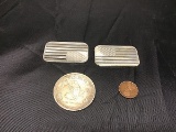 Silver colored bars , silver colored coin , 1930 penny