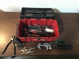Red craftsman tool box w/misc tools