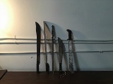 Five machete knives