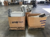 Three pallets of misc metal cubicle parts (pallets not included)