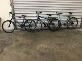 Blue diamondback bike, blue Raleigh hybrid bike, blue fixie