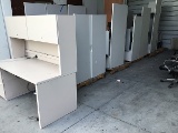 Five pallets of misc metal cubicle desk parts With metal desk