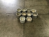 Ten cement animal food/water bowls