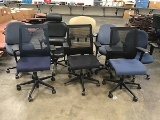 Eight assorted office chairs