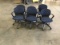 Six blue office chairs