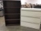 Metal file cabinet I wooden bookshelf