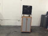 Sanyo tv with wood cart