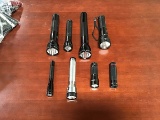 Eight assorted flashlights