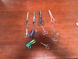 Twelve assorted scissors