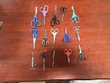 Fifteen assorted scissors