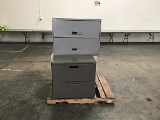Three two drawer metal filing cabinets