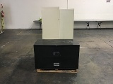 Two large five drawer file cabinets one small file cabinet
