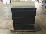 Gray HON metal filing cabinet with metal filing cabinet