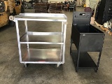 Single drawer black filing cabinet  stainless steel pushcart