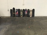 Ten assorted skateboards