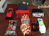 Dr schools socks, Red corvette collectible car with two t-shirts,Levi jeans Hanes five pair boxer br