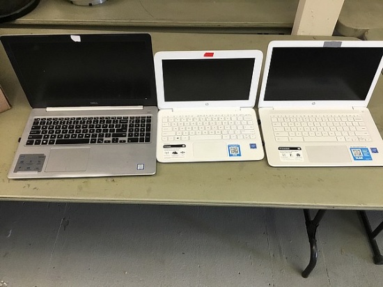 1 Dell and 2 hp laptops, no plugs