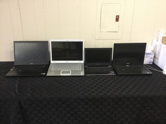 2 dell laptops, Lenovo, hp laptop possibly locked no charger some scratches