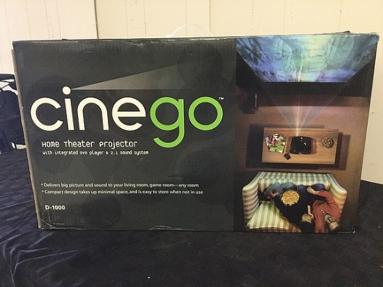 New CineGo D-1000 Home Theater DLP Projector System w/DVD Player