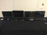 4 laptops HP, DELL, possibly locked, no charger Hard drive possibly remove