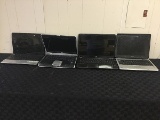 4 laptops GATEWAY, HP, TOSHIBA possibly locked, no charger Hard drive possibly remove, some damage a