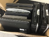 Box of laptops possibly locked Hard drive possibly remove, some scratches, no chargers
