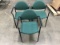 Three greenlobby chairs