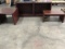 Two wood coffee tables with wood cabinet